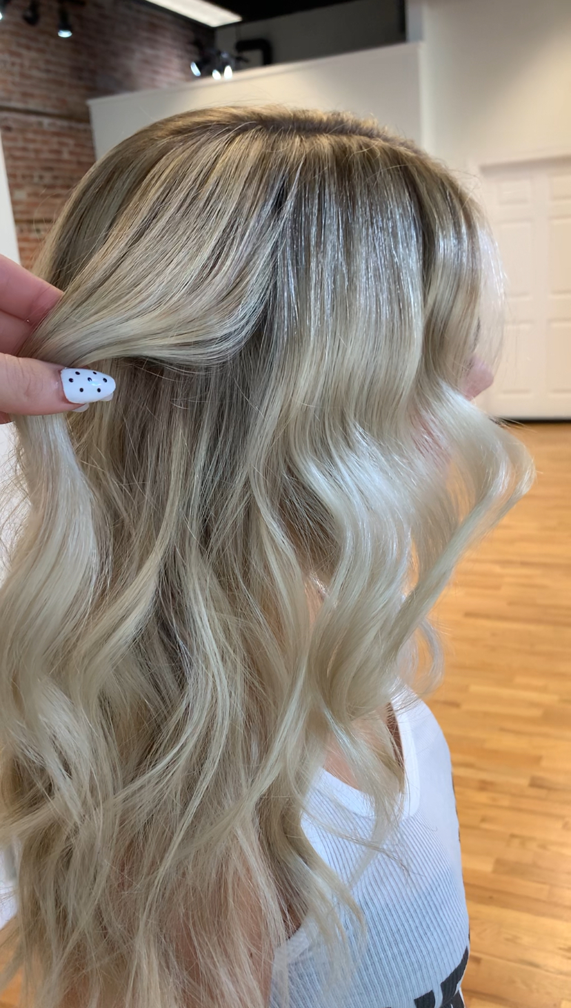 Dimensional platinum blonde blonding by Emma Yook