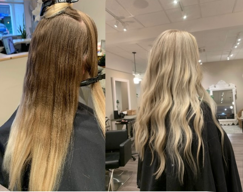 Custom Full Blonde before and after